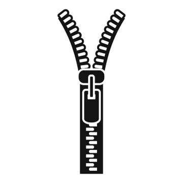 Jeans zipper icon, simple style Stock Illustration