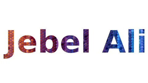 Jebel Ali text image stock design in colorful style letters Stock Illustration