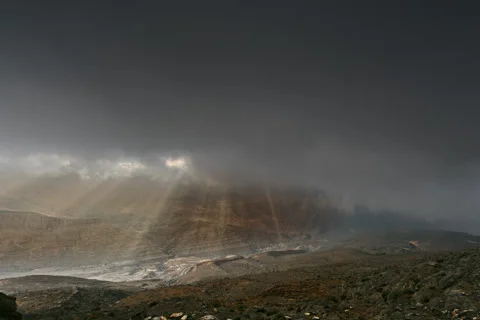 Jebel Jais RAK UAE Storm Cloudy Timelapse Stock Footage 132302675