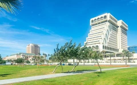 Jeddah Al Hamra corniche district park street, Saudi Arabia Stock Photos