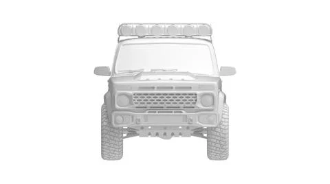 Jeep 3D rendering, a 4x4 offroad car automotive computer model isolated on a 스톡 일러스트