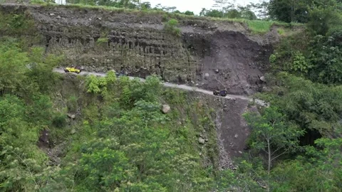 Jeep Adventure on Merapi Volcano Lava Tour, Yogyakarta, Indonesia Stock Footage 321648771