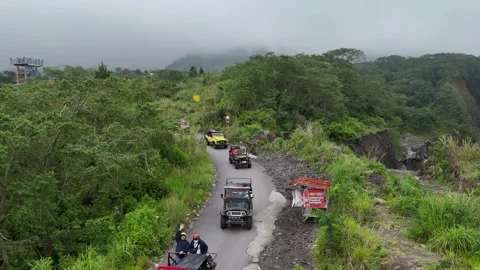 Jeep Adventure on Merapi Volcano Lava Tour, Yogyakarta, Indonesia Vídeo Stock 322017990