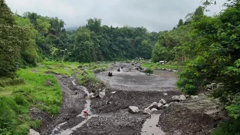 Jeep Adventure on Merapi Volcano Lava Tour, Yogyakarta, Indonesia Stock Footage 322018186