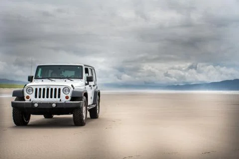 Jeep on the Beach Foto stock
