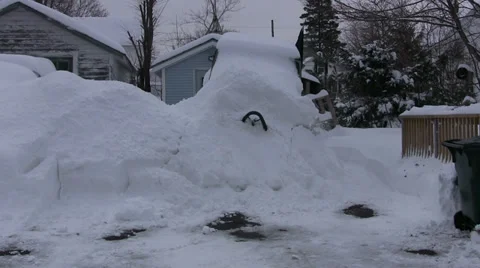 Jeep Breaks Through Snow After Big Snowstorm in Nova Scotia Stock Footage 36691904