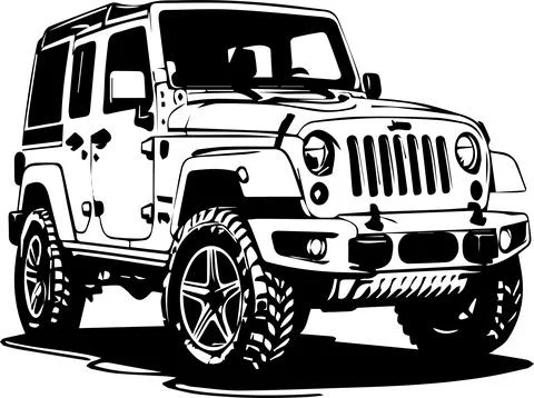JEEP CAR VECTOR 库存插图