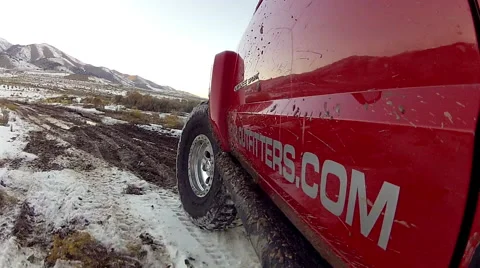 Jeep Cherokee in Snow 3 Stock Footage 40076519