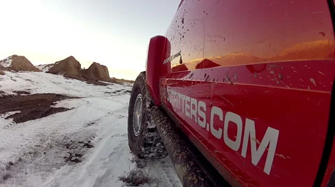 Jeep Cherokee in Snow Stock Footage 40078787