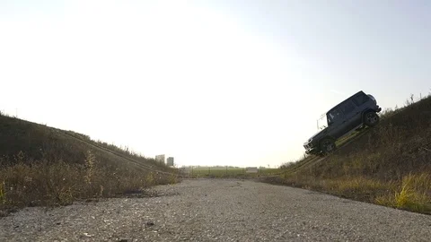 Jeep climbing hills Stock Footage 70065594