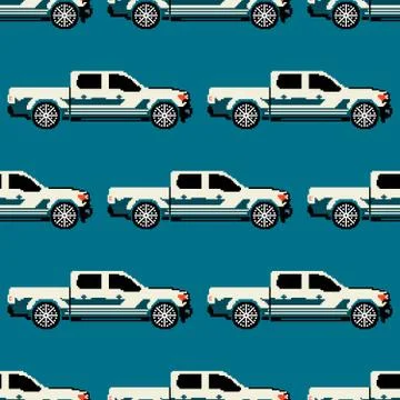 Jeep colored seamless pattern Stock Illustration