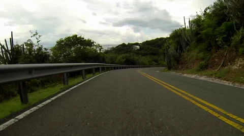 Jeep drives down hill Stock Footage 41439341
