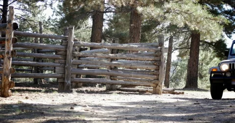 Jeep Drives Through Cattle Ranch 库存影片 56025841