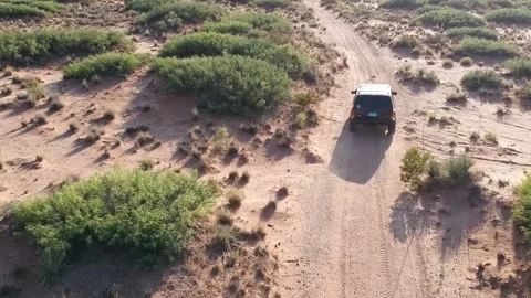 Jeep driving in the desert Stock Footage 146136307