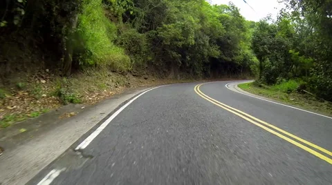 Jeep driving through the steep roads of the USVI Stock Footage 41532970