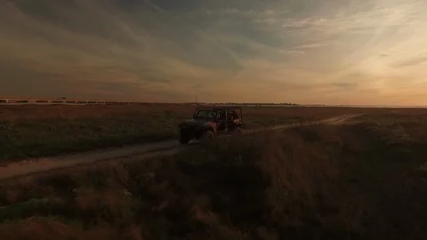 Jeep enjoying the beach Stock Footage 90670541