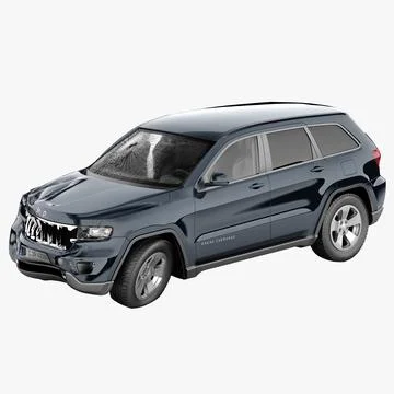 Jeep Grand Cherokee 2012 Crashed 3D Model