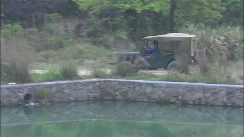 The jeep on the mountain Stock Footage 235265618