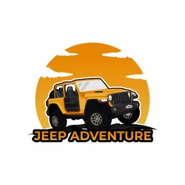 Jeep or Off road logo vector illustration, Jeep Adventure logo design templ.. Stock Illustration