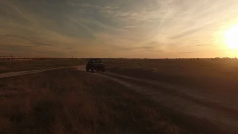 Jeep on sandy beach trails Stock Footage 90670820
