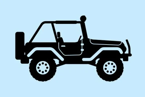 Jeep silhouette. Illustrazione stock