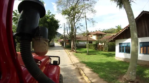 Jeep in small town Stock Footage 57371186