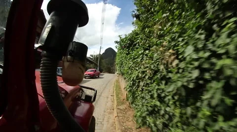 Jeep in small town Stock Footage 57371480