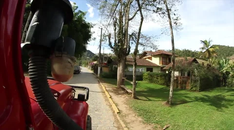 Jeep in small town Stock Footage 57374036