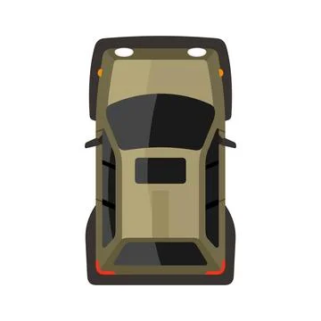 Jeep top view vector illustration Stock Illustration