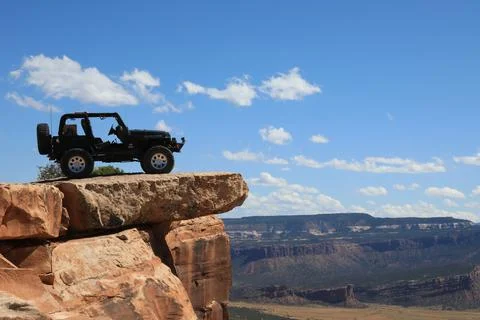 Jeep on Top of The World off road trail 스톡 사진
