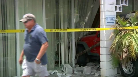 Jeep vs Building MBFD#1 Stock Footage 937860