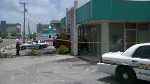 Jeep vs Building MBFD#2 Stock Footage 937541