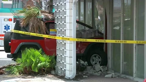 Jeep vs Building MBFD#3 Stock Footage 937506