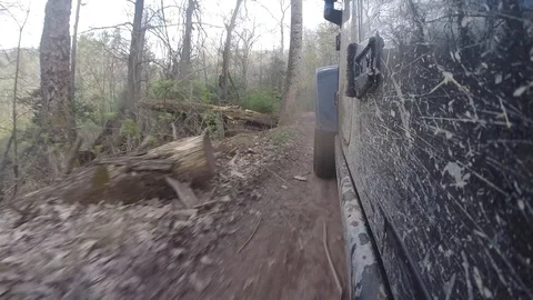 Jeep Wrangler Off-roading Through Mud From Action Cam Stock Footage