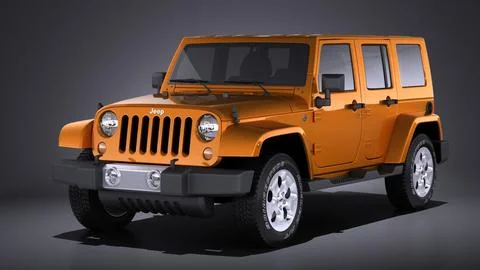 Jeep Wrangler Unlimited Sahara 2015 VRAY 3D Model