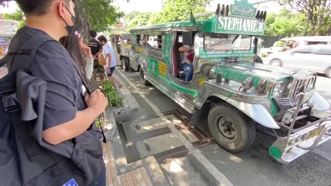 Jeepney drivers in Philippines bear the brunt of of fuel price rise, PHILIPPINES Video stock 247616574