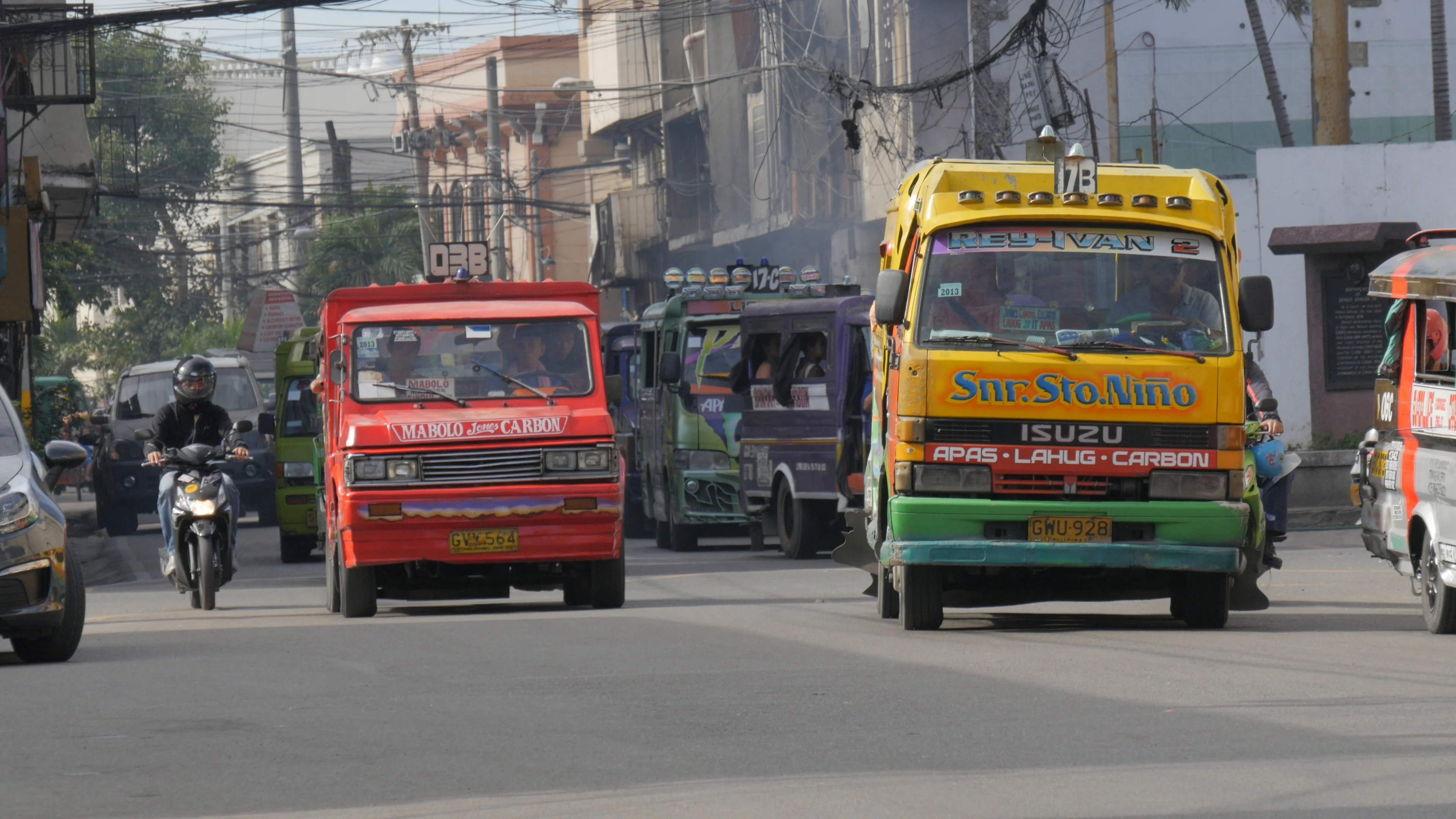 Jeepneys in street,Cebu City,Philippines