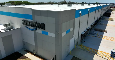 Jeff Bezos Amazon facility expansion. Warehouse distribution center Stock Footage 188788304