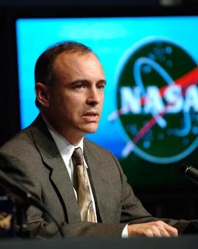 Jeff Hanley, Constellation Program Manager, speaks during a press conferenc.. Foto stock