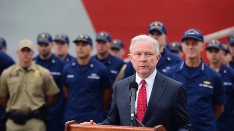 Jeff Sessions talks about states objection to deport illegal residents - 2017 Stock Footage 86383257