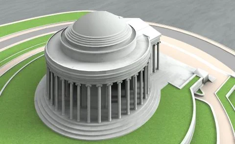 Jefferson memorial 7 Stock Illustration