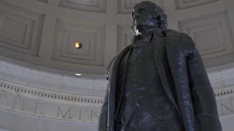 Jefferson Memorial Interior Upper Half of Statue Medium Shot Stock Photos
