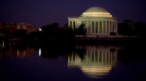 Jefferson Memorial at Night Stock Footage 35315033
