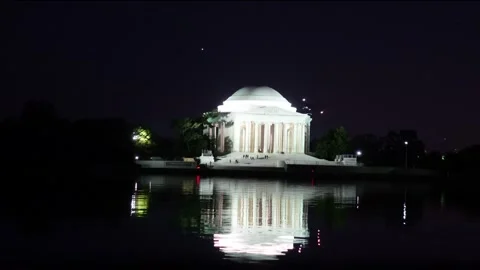 Jefferson Memorial at Night 스톡 동영상 218993878