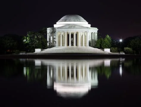 Jefferson Memorial at night Stock Photos