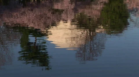 Jefferson Memorial Reflection with Cherry Blossoms Stockbeeldmateriaal 365876