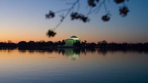 Jefferson Memorial Sunrise Stock Footage 306011014
