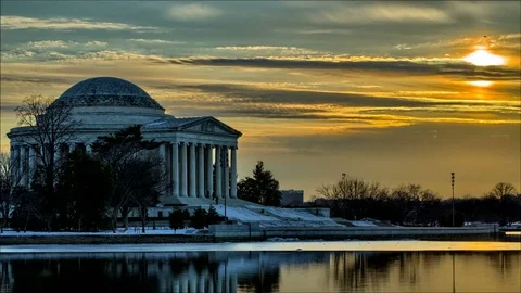 Jefferson Memorial Sunset timelapse Stock Footage 82389983
