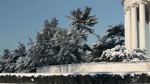 Jefferson Memorial in Winter Stock Footage 49846915