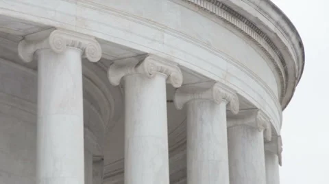 Jefferson Memorial in Winter Stock Footage 49847055